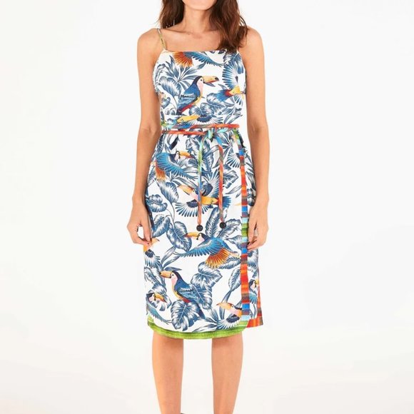 Farm Rio Flying Toucans Open Back Dress, NWT - Picture 1 of 6